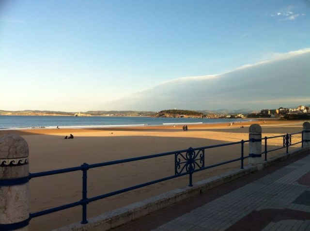 Sardinero Santander beach walking winter